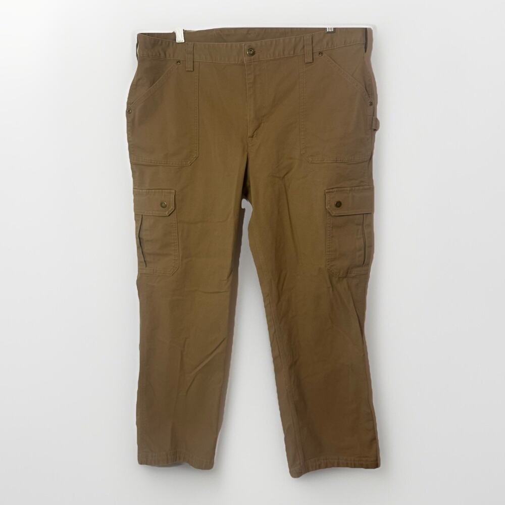 Duluth Flex Fire Hose Bootcut Work Pants Womens 16 Duck Canvas Reinforced Gorp